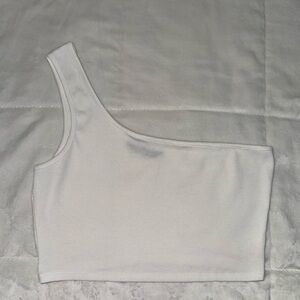 SHEIN Asymmetrical White Crop Top